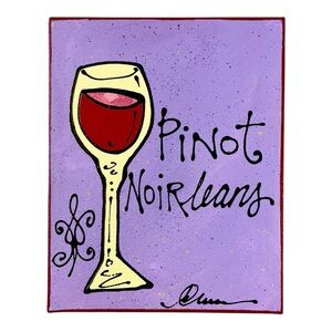 Pinot Noirleans Painting, New Orleans, Pinot Noir, Original Art, Home Decor Wine